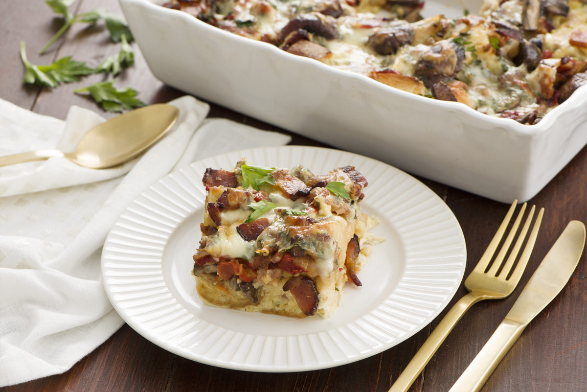 Bacon Mushroom and Red Pepper Strata copy (1)