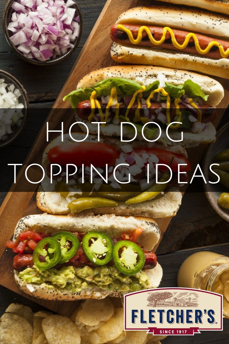 Creative hot dog topping ideas. Fun hot dog toppings for your next cookout!